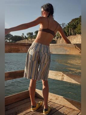 Free People Saylor Poplin Stripe Shorts